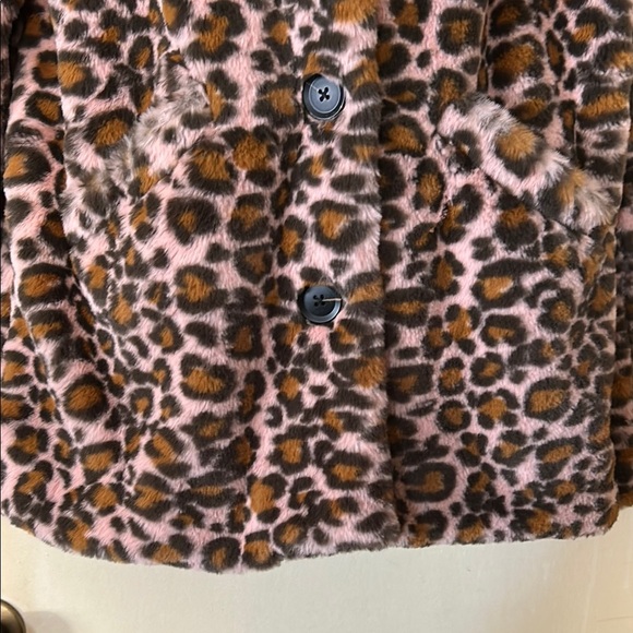 PJ Salvage Pink and Brown Teddy Jacket Plush Faux Fur size S - Picture 5 of 12